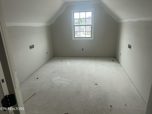 additional living space with lofted ceiling