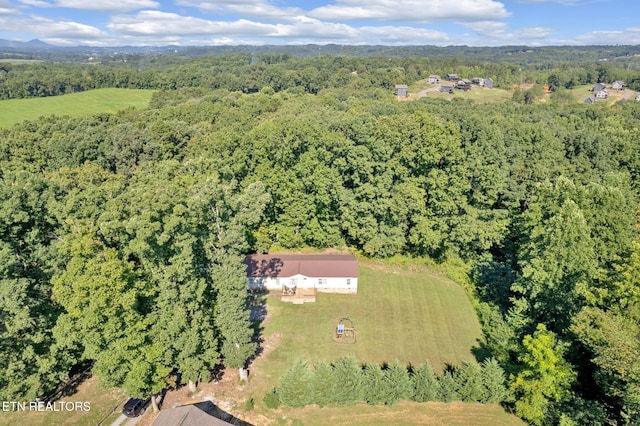 bird's eye view with a forest view