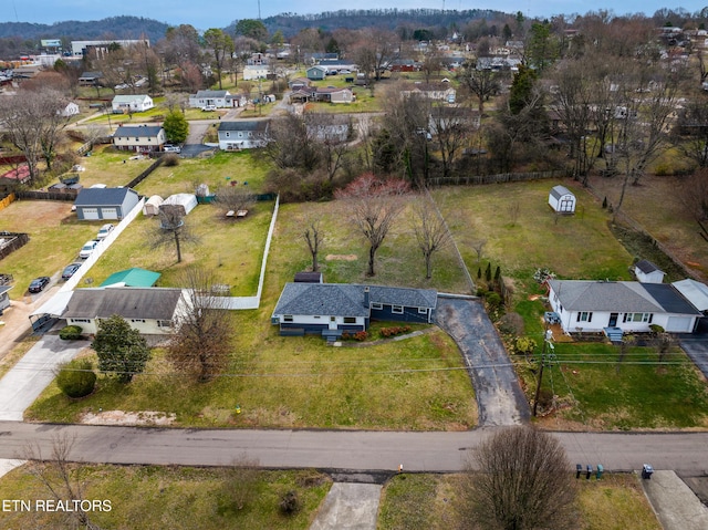 bird's eye view with a residential view