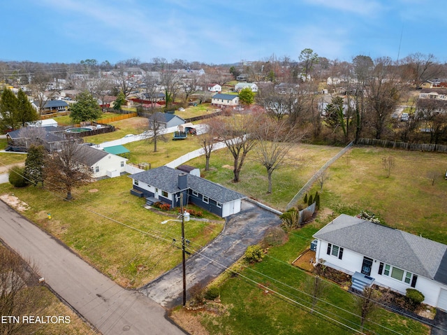 bird's eye view with a residential view