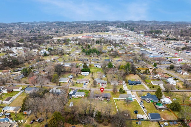 aerial view with a residential view