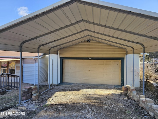 view of garage