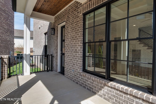 view of patio with a porch