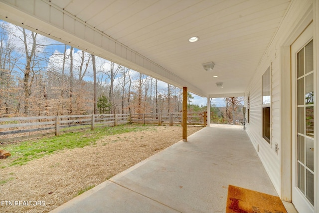 view of patio with a fenced backyard