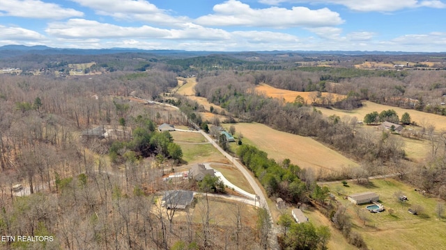 bird's eye view with a rural view