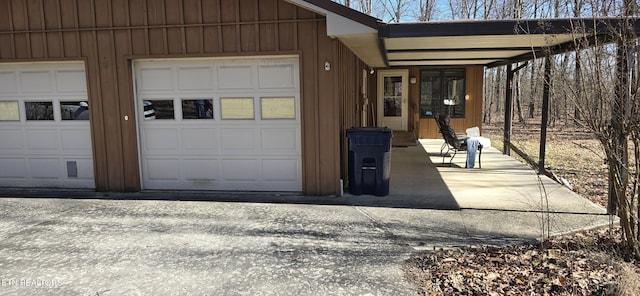 view of garage