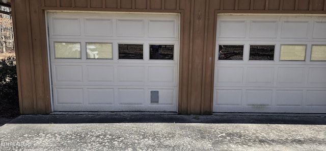 view of garage