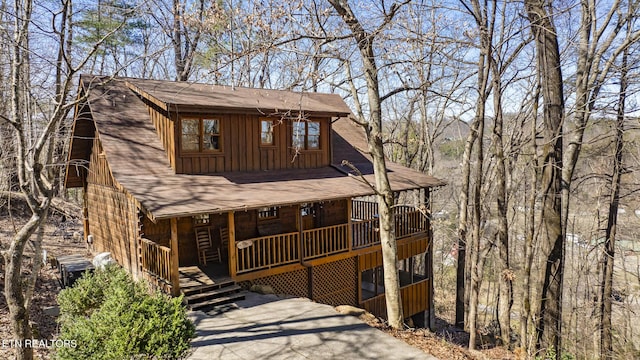 view of front of property featuring a porch and board and batten siding