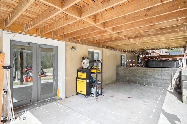 view of patio featuring french doors