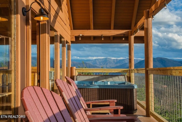 balcony with a mountain view