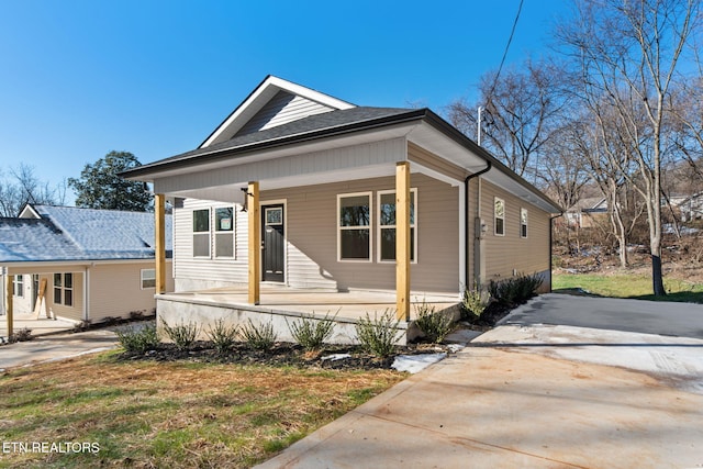 bungalow-style house with a porch