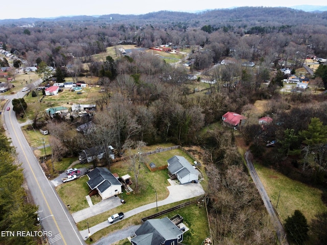 aerial view with a forest view