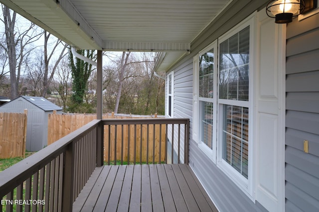 deck featuring fence