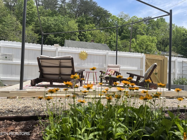view of patio with fence