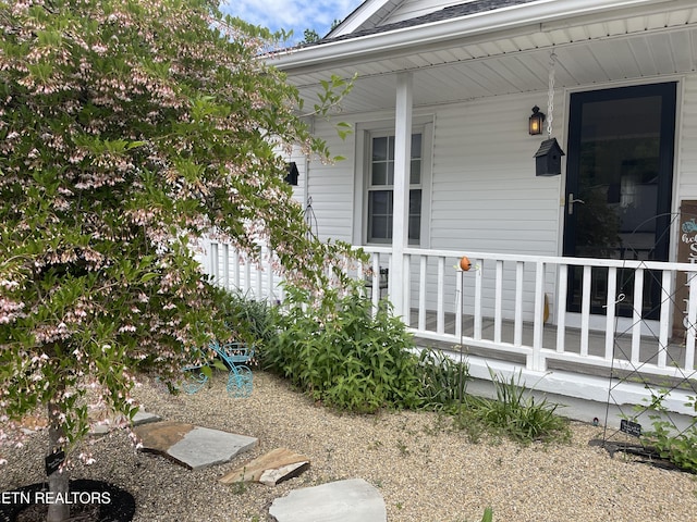 entrance to property featuring a porch