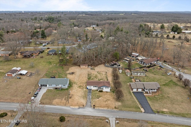 drone / aerial view featuring a rural view