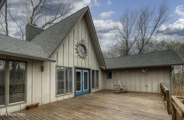 deck with french doors