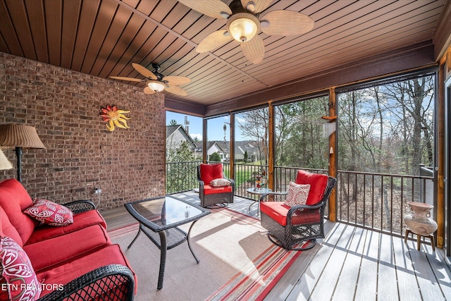 12 Inwood Dr, Fairfield Glade, TN 38558 - sunroom / solarium with wooden ceiling and ceiling fan