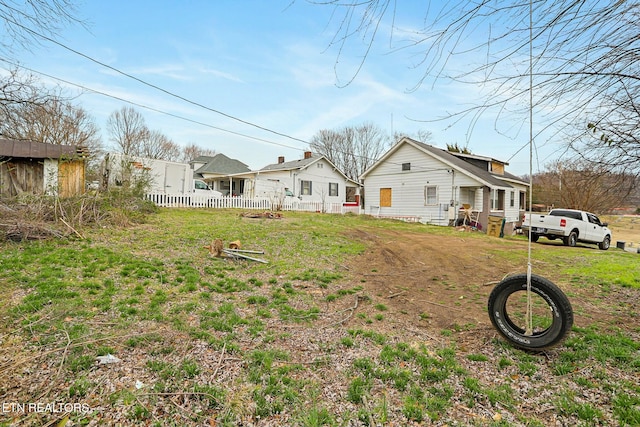 view of yard with fence