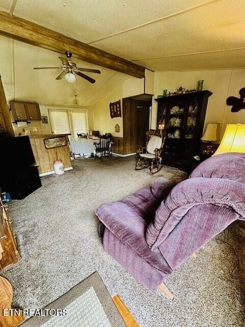 4637 Nails Creek Rd, Rockford, TN 37853 - carpeted bedroom featuring lofted ceiling with beams