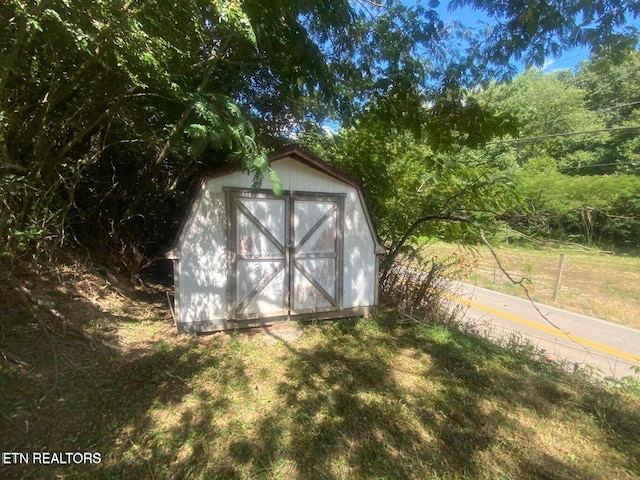 view of shed