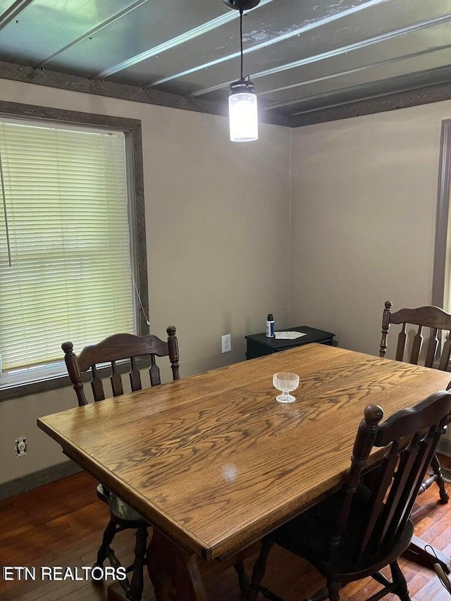 dining area featuring wood finished floors