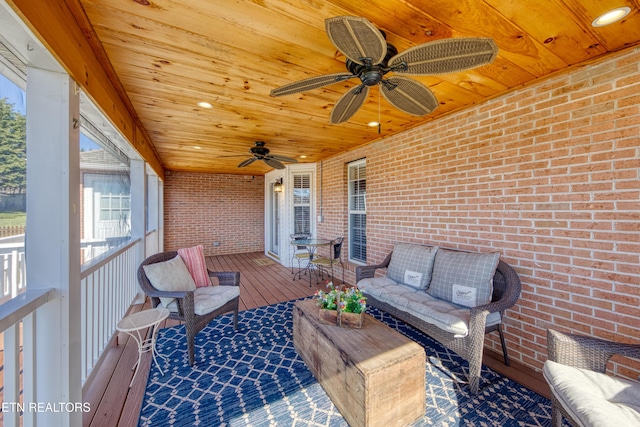 exterior space featuring wooden ceiling