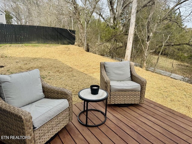 wooden terrace with fence