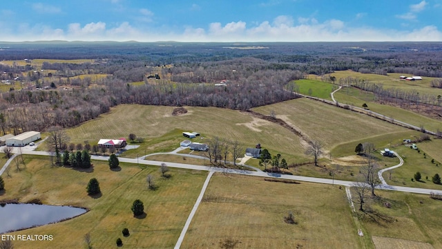 bird's eye view featuring a rural view