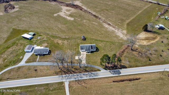 bird's eye view featuring a rural view