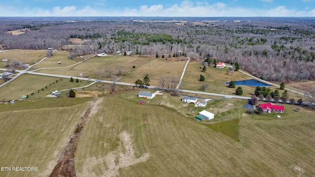 aerial view with a rural view