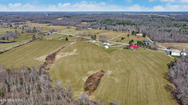 drone / aerial view with a rural view