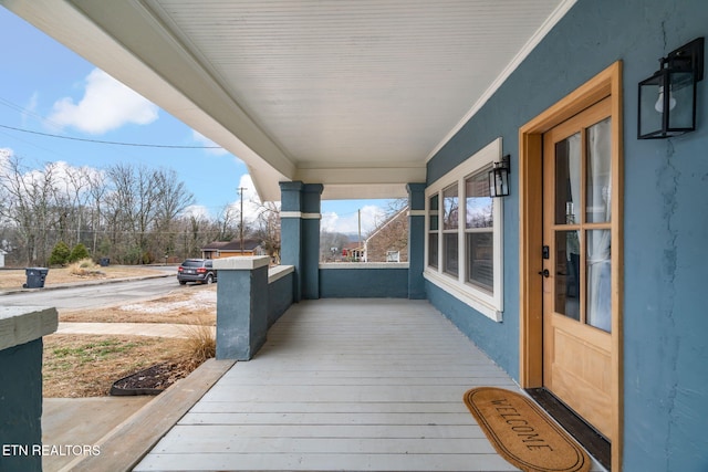 deck with a porch