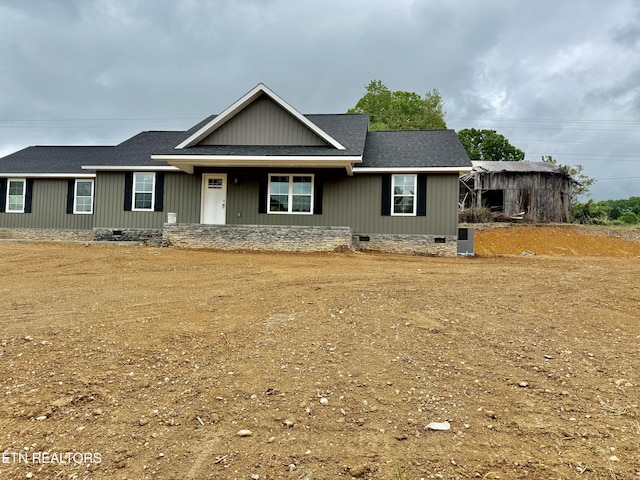 100 Jack St, Tazewell, TN 37879 - view of front of house featuring crawl space, roof with shingles, and covered porch