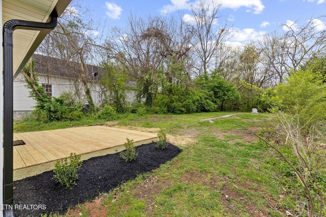 view of yard with a deck