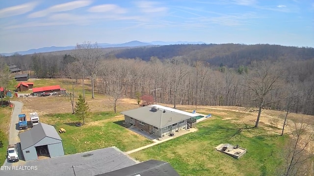 798 Christenson Rd, Deer Lodge, TN 37726 - aerial view featuring a view of trees and a mountain view