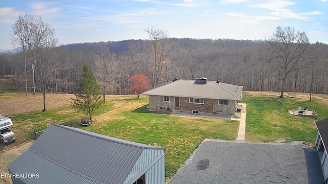 798 Christenson Rd, Deer Lodge, TN 37726 - birds eye view of property featuring a forest view