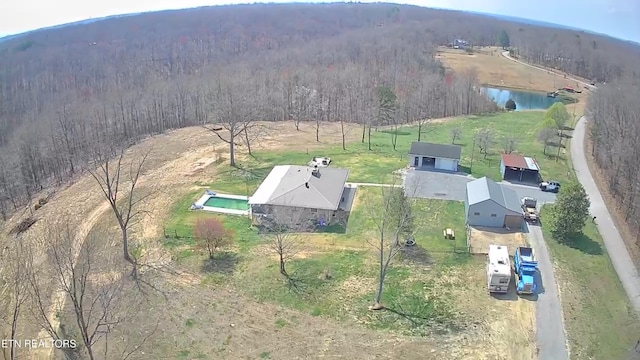 798 Christenson Rd, Deer Lodge, TN 37726 - drone / aerial view featuring a forest view
