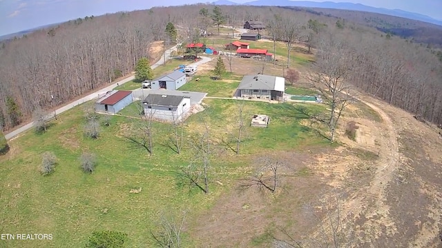798 Christenson Rd, Deer Lodge, TN 37726 - birds eye view of property with a forest view and a mountain view