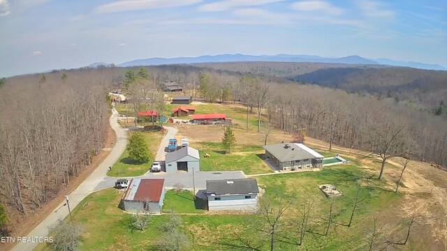 798 Christenson Rd, Deer Lodge, TN 37726 - drone / aerial view featuring a mountain view and a wooded view