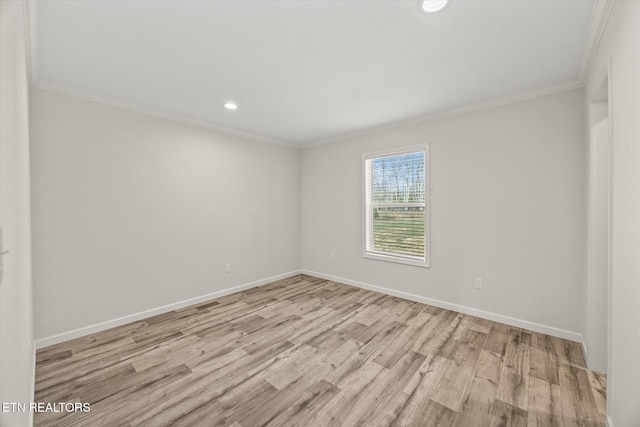 1600 Anna Maria Ln, Cookeville, TN 38501 - spare room featuring crown molding, light wood-style flooring, baseboards, and recessed lighting