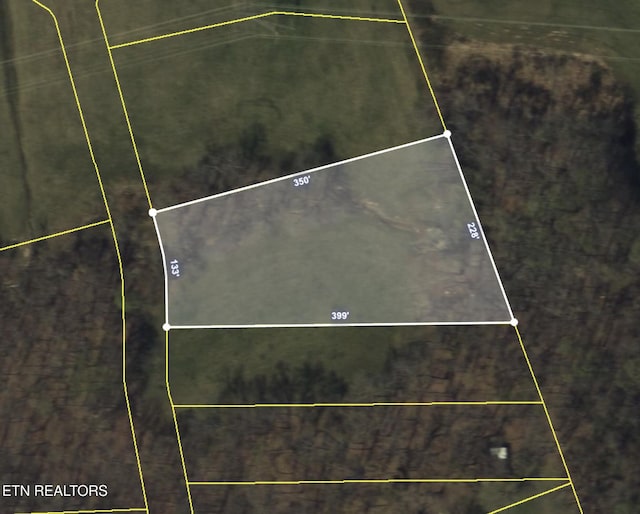 1600 Anna Maria Ln, Cookeville, TN 38501 - aerial map of property and surrounding area with property boundaries highlighted