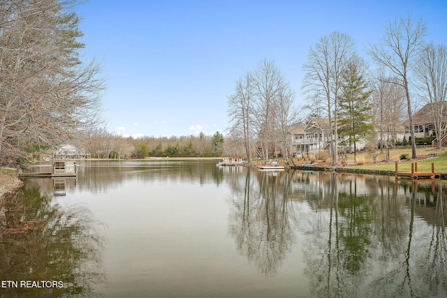 water view with a boat dock