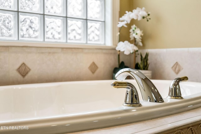 room details with a sink and a bathing tub