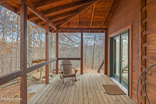 deck featuring french doors