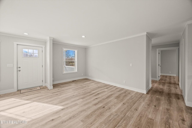1620 Anna Maria Ln, Cookeville, TN 38501 - entrance foyer featuring crown molding, light wood-type flooring, baseboards, and recessed lighting