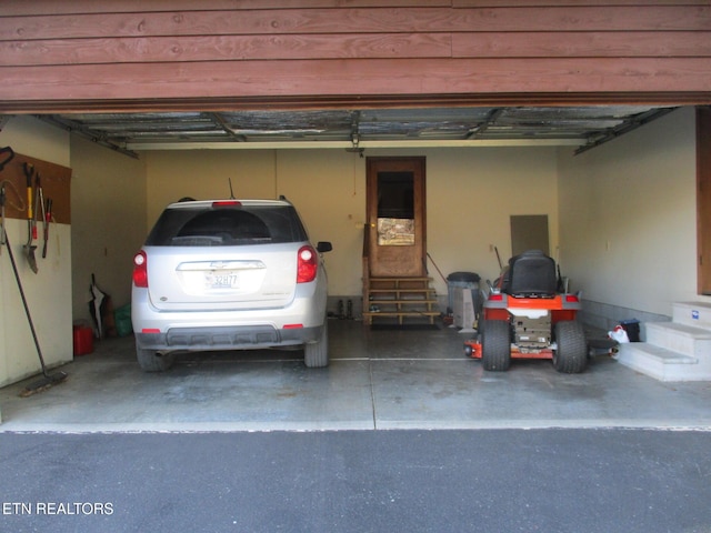 view of garage