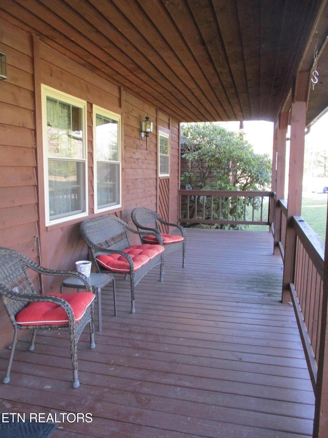 wooden deck with covered porch