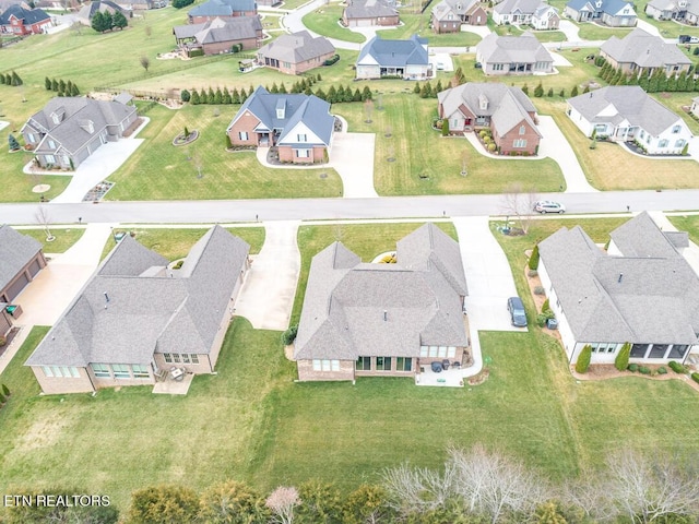 bird's eye view with a residential view