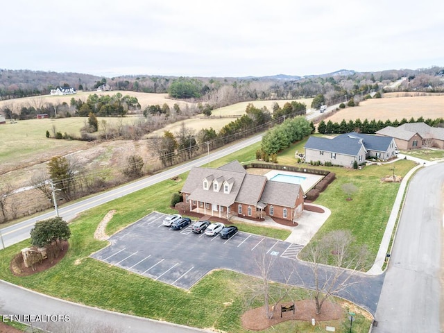 aerial view with a rural view